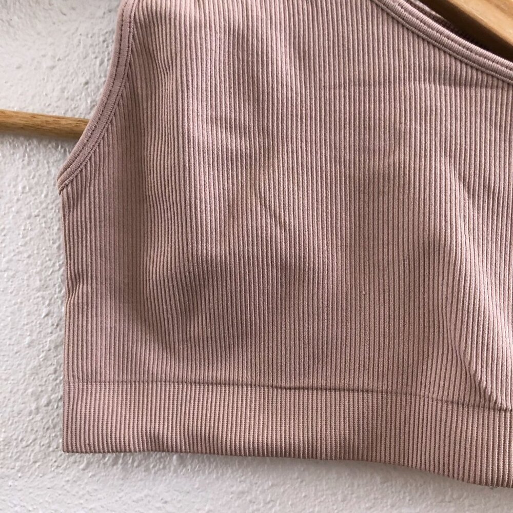 SET ACTIVE Scultpflex Ribbed Amethyst One Shoulder Bra + Leggings Size‎ Small - Picture 4 of 13